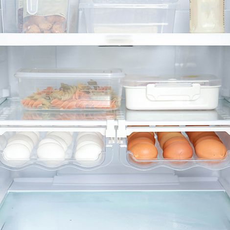 Schubladenförmiger Eierhalter für den Kühlschrank, hängende transparente Aufbewahrungsbox für selbstrollende Eier (1/5)