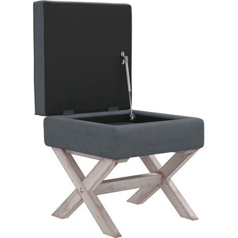 Taburete con almacenaje 45 x 45 x 49 cm terciopelo gris oscuro 020010869