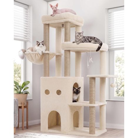 Arbre à Chat pour Grands Chats 151cm 2 Niches et Perchoirs HCT055MJ (1/5)