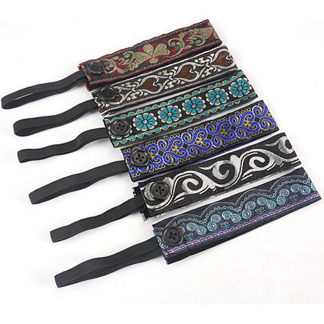 Bandeaux à boutons pour masque, bandeaux d'infirmière pour femmes, bandeau bohème antidérapant doublé de velours (1/4)