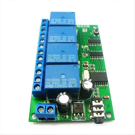 Module de relais de commande à distance avec décodeur de signal DTMF à 4 canaux (1/5)