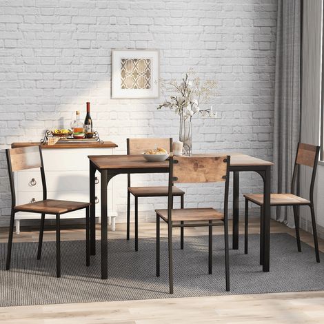 Mesa comedor con 4 sillas y ahorro de espacio OKMYHOME (1/5)