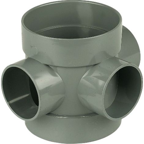 FloPlast Solvent Weld Soil Short Boss Pipe - Grey PVC-U (1/2)