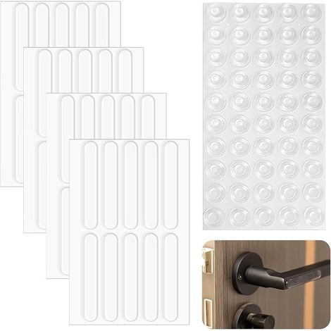90 Pcs Patin Silicone Transparent Adhésif, Tampon Meuble Anti Bruit et Antidérapant pour Tiroir, Placard, Porte, Table, Chaise (2 Dimensions) (1/5)