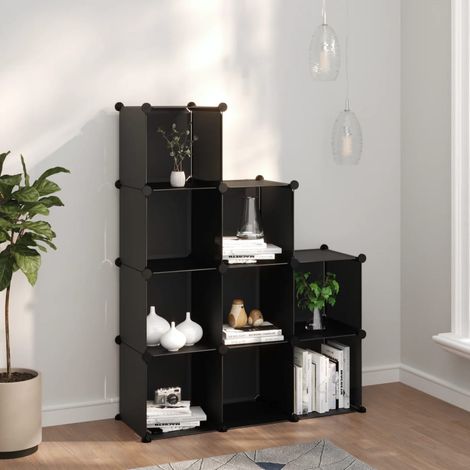 Storage Cube Organiser Black PP Plastic, Steel Medium Lightweight vidaXL (1/5)
