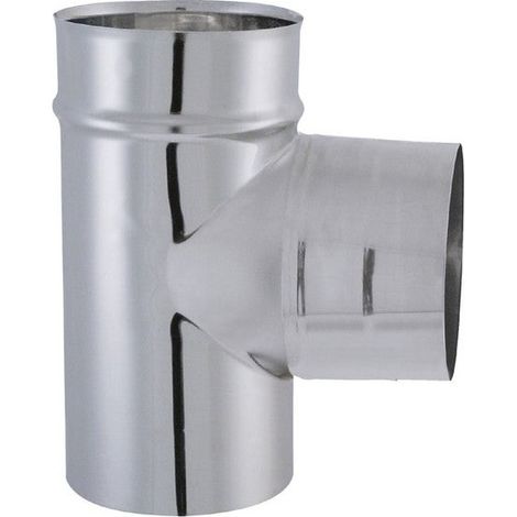Codo en T de 90° - Modelo TYRAL - Acero inoxidable 304 - Doble toma - Ø125 JONCOUX