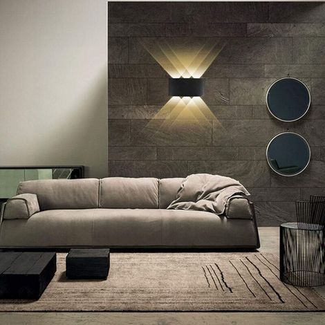 Moderne Lampe Murale LED Applique Murale Up Down Imperméable Aluminium Lèche-murs LED Intérieur Extérieur pour Salle de Bains Porche Chambre à Coucher Couloir Salon Escalier, 6W Blanc (1/3)