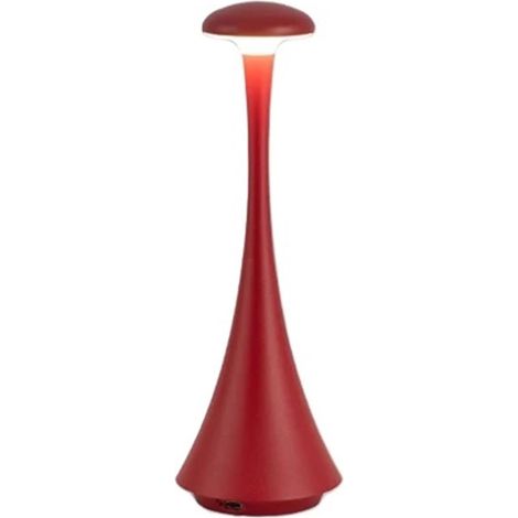 Lámpara de mesa LED táctil para dormitorio, lámpara de mesa de aluminio 3 temperaturas de color regulables para dormitorio hotel, rojo (1/5)