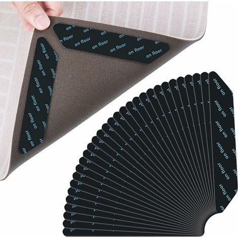Rug Grippers,30pcs Anti Curling Carpet Grippers Corner Anti Slip Carpet Under Carpet Non Slip Carpet Grippers Self-Adhesive, for Kitchen/Bathroom/Office (1/5)