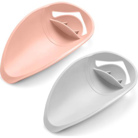 2-teiliges Wasserhahnverlängerungsset, Silikon-Wasserhahnverlängerungen für Kinder, für Küche, Badezimmer, Handwaschbecken (Rosa, Grau) (1/5)