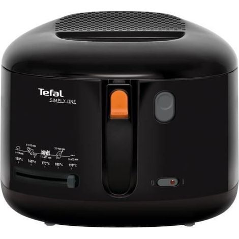 SEB – Friteuse électrique 2.1L 1900W – Capacité 1.2kg pour frites fraîches – Thermostat réglable pour recettes variées – Noir