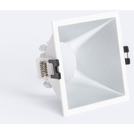 Downlight-Ring Eckig Niedriger UGR-Wert für LED-Lampe GU10 Schnitt 85x85 mm Weiß / Silber