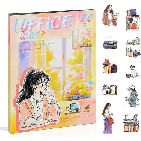 Carnet d'autocollants pour agenda féminin, autocollants animaux de compagnie, compatible avec les agendas, les albums de scrapbooking et autres fournitures de bureau, utilisation silencieuse au bureau (1/5)