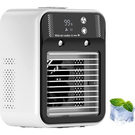 Climatiseur Glacier Breeze, Climatiseur Portable Glacier Breeze, Version 2025, 4 En 1, Faible Consommation D'éNergie, Refroidisseur Par éVaporation Sans Fil Ultra-Silencieux Et Rechargeable (1/5)