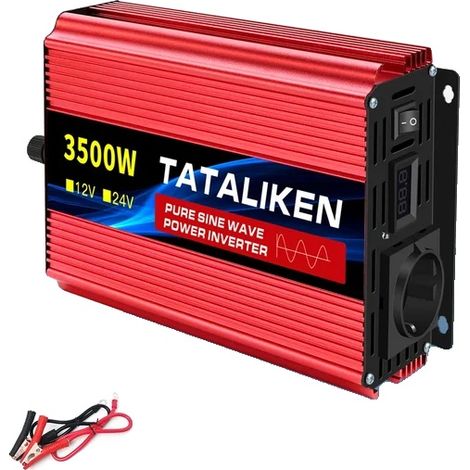 Inverter solare, convertitore a onda sinusoidale pura, uscita stabile 220-240 V, display LED intelligente per un utilizzo affidabile in casa, auto e energia solare, 10000 W, 12 V 50 Hz, 220-240 V, Eur (1/2)