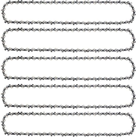 Lot de 5 Chaînes d'Élagueuse sur Perche pour Guide-Chaîne de 10" (25 cm), 40 Maillons d'Entraînement, Faible Rebond, Compatibles avec Black & Decker, Ryobi et autres (1/4)