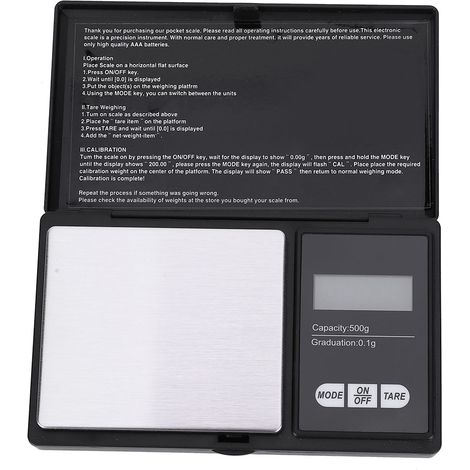 Balance de Poche Numérique Haute Précision 500g/0.01g pour Bijoux, Pièces de Monnaie et Poudres (1/5)