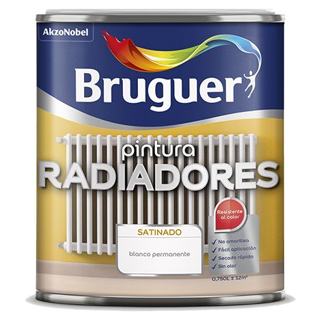 ÉMAIL RADIATEURS BLANC SATINÉ 0,75L 5057076 BRUGUER (1/6)