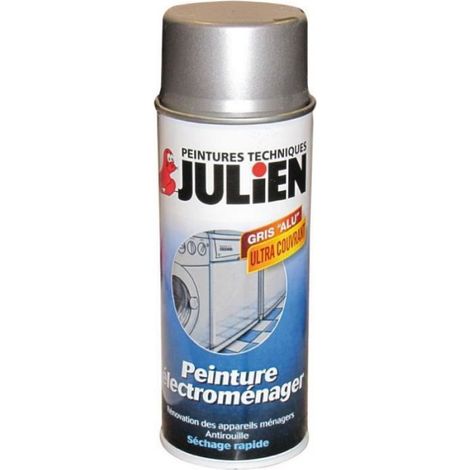 Bombe Peinture - Glycérophtalique - Gris Aluminium - Brillant - 400 Ml - Pour Appareils Électroménagers (1/2)