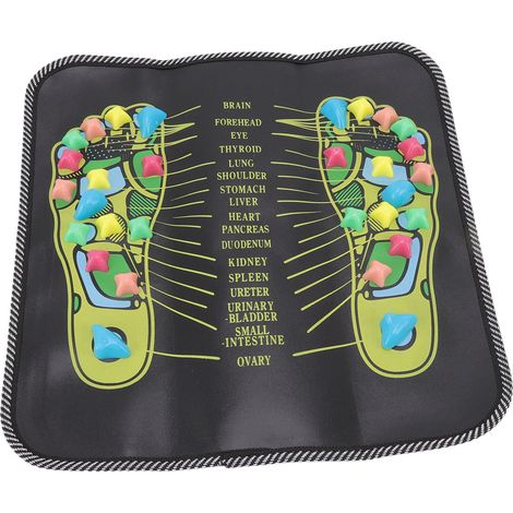 Tapis de massage des pieds, stimulation de la circulation sanguine, soulagement de la douleur, effet pavés, réflexologie plantaire, 35 x 35 cm / 13,8 x 13,8 pouces
