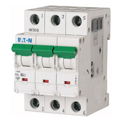 Miniature circuit breaker Eaton pxl-b6/3 6 A 3 pôles