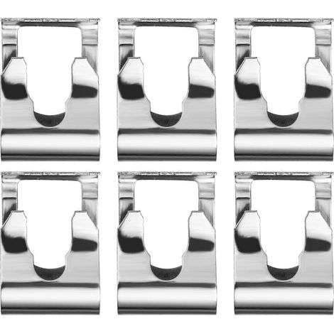Kit de 6 clips de réparation pour tringlerie d'essuie-glace (moteur et accessoires inclus).-3.20X2.30X1.00CM-Silver