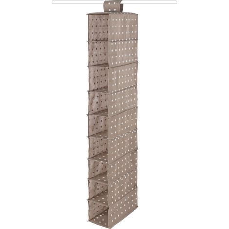 Compactor - Organizador colgante 15x30x128 cm, 9 compartimentos, marrón RAN4382B (1/5)