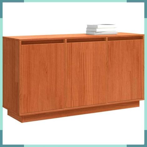 Buffet - 869880 - Chêne brun - Pin massif - 3 portes (1/5)