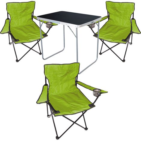 4-tlg Campingsessel Lime Grün+ Campingtisch-MMC330871B+3xMPO2470 (1/5)