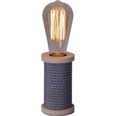 Lampe de table LED  avec ampoule incluse luminaire à poser noir et blanc hauteur 12 cm - PANGIVO (1/4)