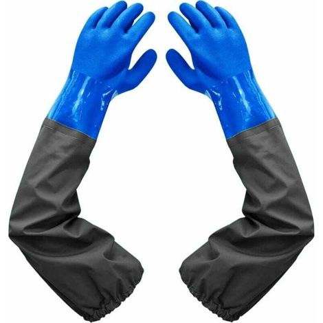 Frostbeständige Teichreinigungshandschuhe, XU, 66 cm, beflocktes Futter, elastische Bündchen, geeignet für die chemische Industrie, Landwirtschaft, Fischerei und das Baugewerbe – KZQ (1/4)