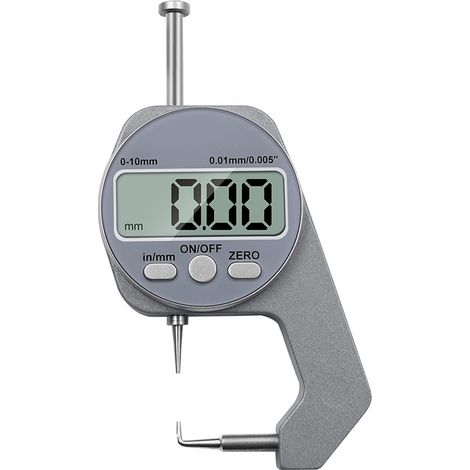 Dickenmessgerät, Bereich 0–10 mm, LCD-Bildschirm, Digitalanzeige, gebogene Spitze, Mini-Dickenmessgerät, Dickenmesswerkzeuge für weiche Materialien
