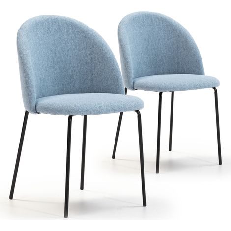 Set di 2 sedie da pranzo Kenia imbottite blu, 43 x 47 x 78,5 cm (1/4)