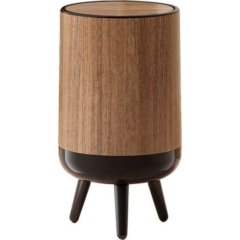 12L Swing Lid Bin with Wood Effect, Made of Thick PP Plastic - Elegant and Luxurious Design, Versatile for Kitchen and Living Room, Odor-Proof Indoor Use (1/4)