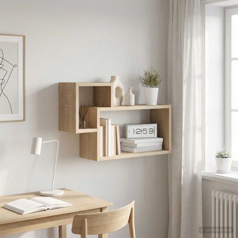 vidaXL Étagère Murale Montage mural Chêne Sonoma 55 x 15 x 35 cm (1/5)