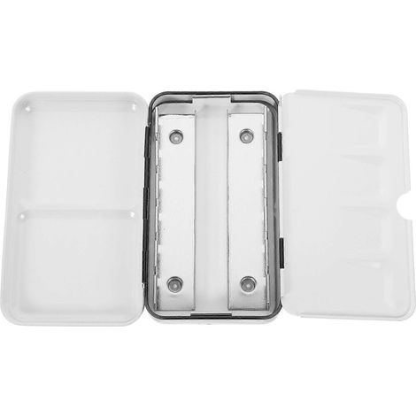 Boîte en fer vide pour sous-emballages de pigments solides aquarelle (boîte en fer pour 12 pigments de couleurs)-12.20X7.30X2.30CM-Black (1/4)