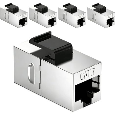 Lot de 5 modules Keystone Cat7 10 Gbps RJ45 Connecteur Ethernet Femelle,Réduction Interférences Emi/Rfi, Panneau de brassage Keystone Ethernet, Compatible avec Différents Types Câbles (1/5)