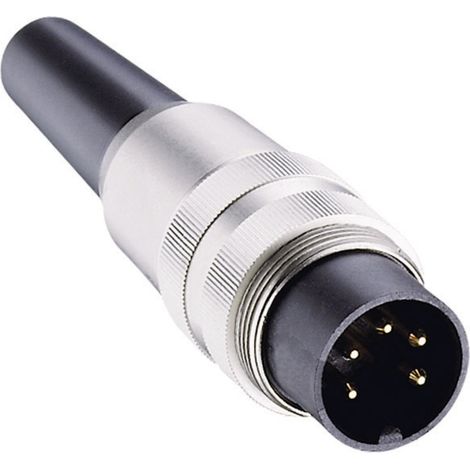 Lumberg SV 50/6 DIN-Rundsteckverbinder Stecker, gerade Polzahl: 5 Silber 1 St.