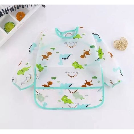 Tablier de bricolage bébé - Motif dinosaure - Imperméable - Pour enfants - Tablier de mess - Accessoire créatif (1/4)
