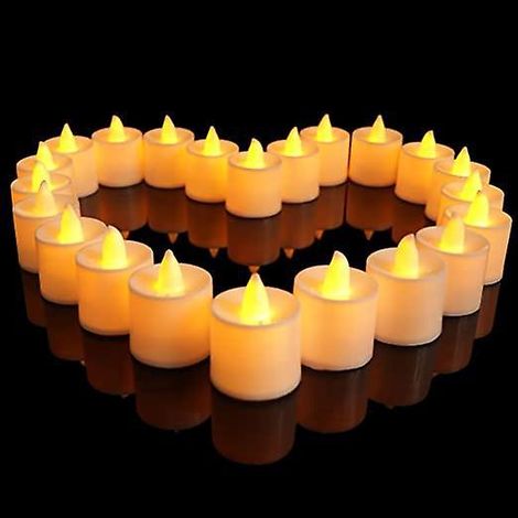 lot De 24pcs Bougies Led Piles Sans Flamme, Raliste Et Bright, Led Lumires De Th - Fausses Bougies Lectriques Pour Votive Table Party Anniversair (1/5)
