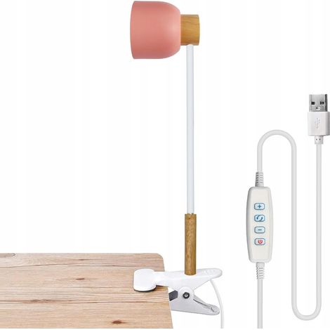 Lámpara de lectura LED Lanmou con brillo ajustable y protección ocular, 360° rosa (1/5)