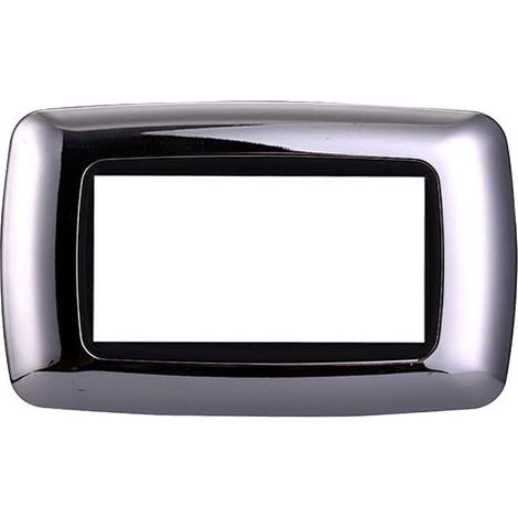 Plaque compatibles Bticino Livinglight 4 modules plastique convexe couleur chrome poli (1/2)