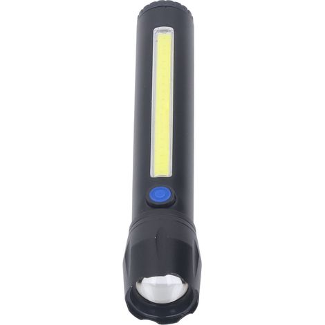 Lampe torche LED extérieure rechargeable USB longue portée COB ultra-lumineuse avec zoom télescopique et puissante (1/5)