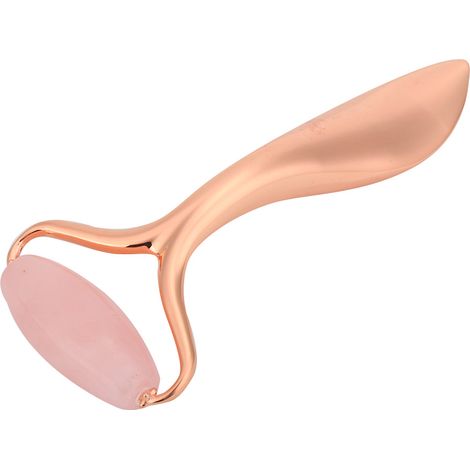 Rouleau de massage facial en pierre de jade pour raffermir la peau, atténuer les rides et affiner le visage (quartz rose) (1/5)