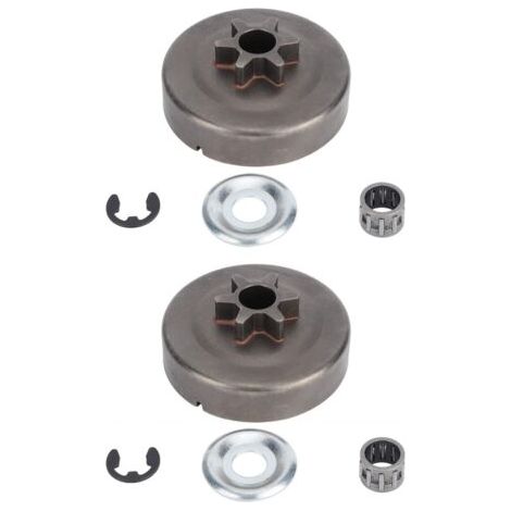 Lot de 2 pignons d'embrayage pour tronçonneuse STIHL 017 018 021 023 025 MS170 MS180 MS210 MS230 MS250 – Alliage de zinc – Installation facile