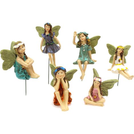Figurines de fées miniatures en résine transparente, mignonnes et décoratives, pour accessoires de jardin féerique. (1/5)
