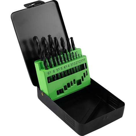 Punta metallo jbm-tools hss 4241 custodia metallo 19 pezzi