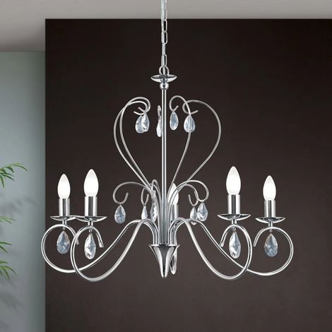 [GEBRAUCHT] B-Ware Orion Kronleuchter Deckenlampe Alessia Kristallglas Chrom 5 Flammig