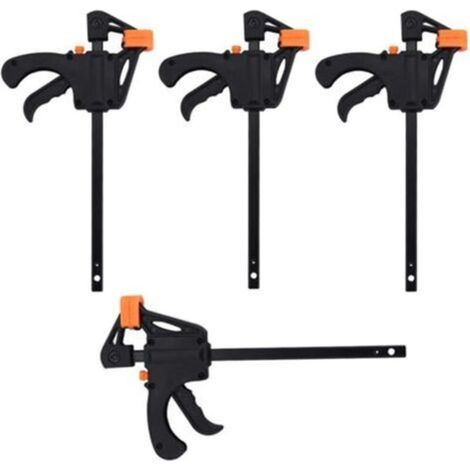 4 Pcs Serre-Joint,4 in Pince à Barre à Cliquet, Main Rapide à Cliquet à Libération,Serre-Joint Robuste En Alliage pour des Applications de Serrage Rapides et Faciles menuiserie DIY Kit d'outi (1/5)