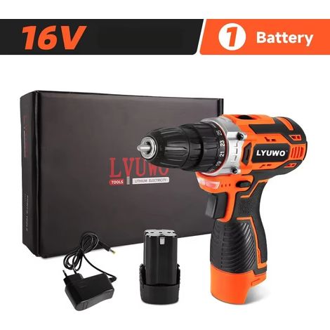 Tournevis électrique sans fil 40 N·m – 16V perceuse-visseuse 25+1 positions, double vitesse, mandrin autoserrant, outil électroportatif (1/3)